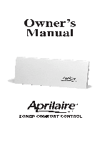 Zoned Comfort Control Aprilaire 6303 Handbuch